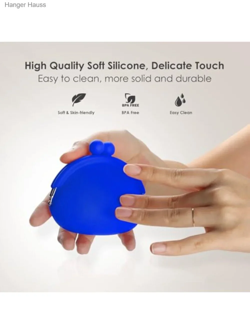 Silicone Kiss Lock Coin Purse with Alloy Steel Closure - Small Pouch for Coins,